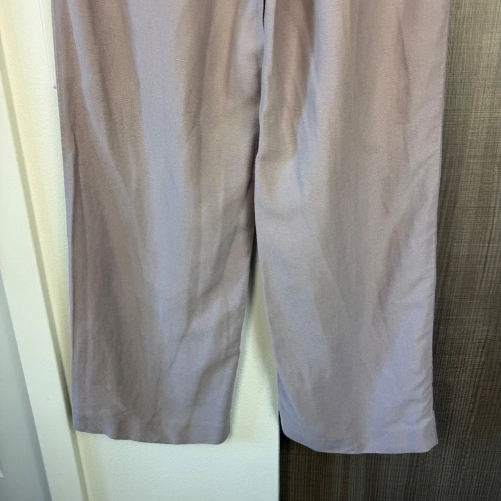 Aritzia Wilfred The Effortless Pants Linen Blend Trouser Cloudy Lilac Size 8